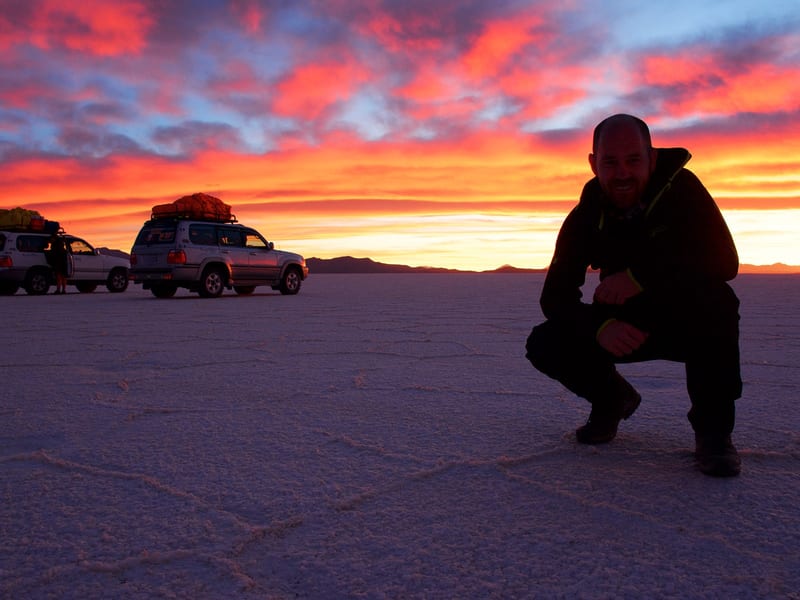 Carl Morris in Uyuni Salt Flats, Bolivia