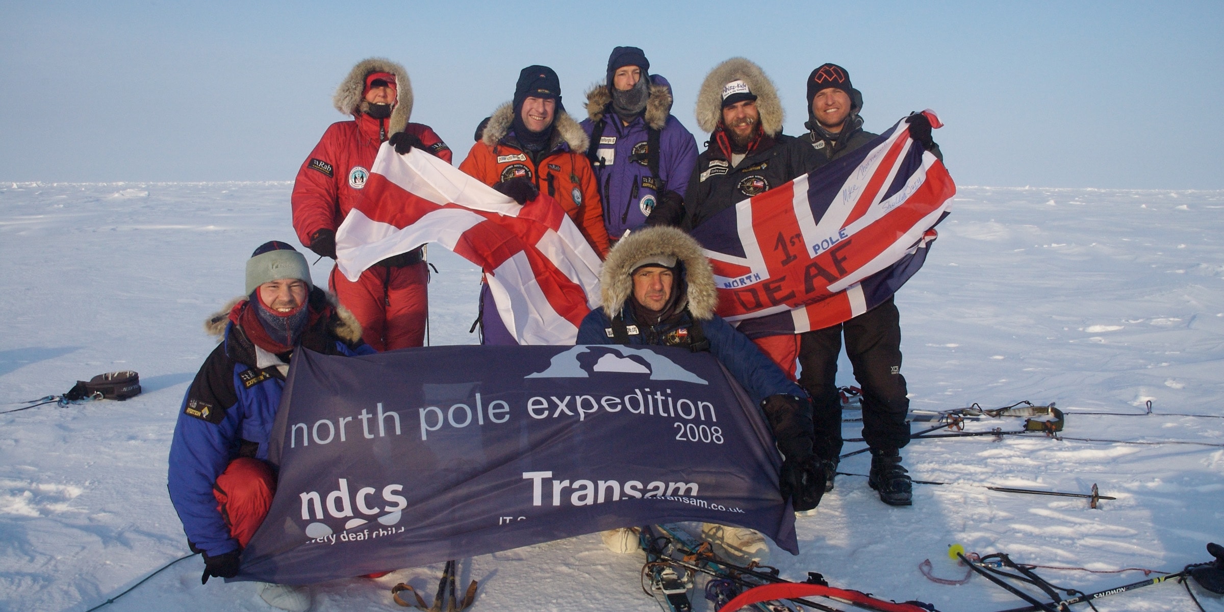 Carl Morris at the Geographical North Pole, April 2008, in aid of the NDCS