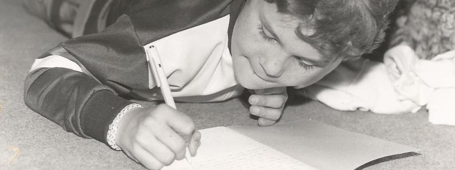 Carl Morris studying at boarding school, 1988