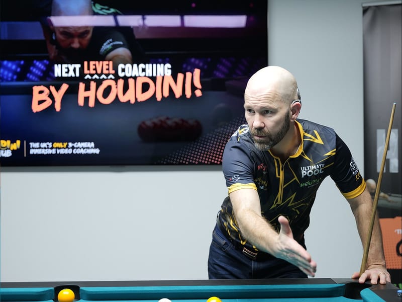 Carl Morris during a pool coaching lesson